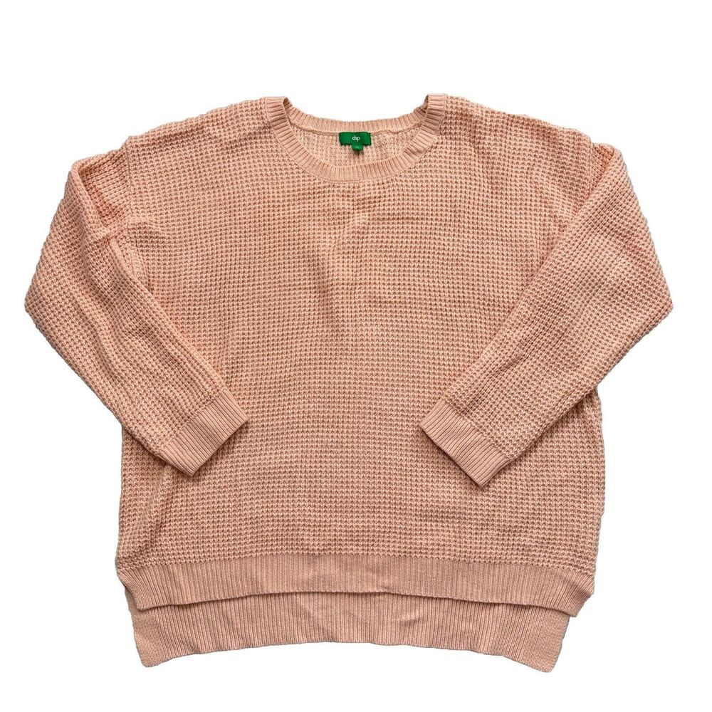 Womens XL Waffle Knit Oversized Sweater Soft Cozy Casual Beachy